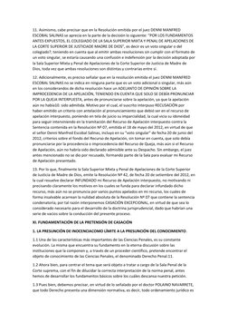 11. Asimismo, cabe precisar que en la Resolución emitida por el juez DENNI MANFRED 
ESCOBAL SALINAS se aprecia en la parte de