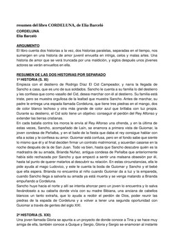 resumen del libro CORDELUNA, de Elia Barceló 
CORDELUNA
Elia Barceló
ARGUMENTO
El libro cuenta dos historias a la vez, dos hi
