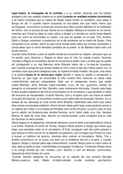 lugar limpio, la encargada de la comida) y  a su marido, diciendo que los habían
drogado y por eso estaban tirados en la sali