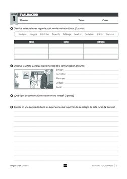 Examenes Lengua 5 Primaria SM Savia PDF | PDF