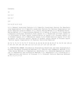 Contents
ix
4.4 4.5
4.6 4.7
4.8
4.9 4.10 4.11 4.12
4.3.1 General Locational Factors 4.3.2 Specific Locational Factors for Man