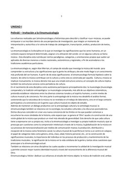 1 
 
UNIDAD I 
Pelinski – Invitación a la Etnomusicología 
Los esfuerzos realizados por (etno)musicólogos y folcloristas para