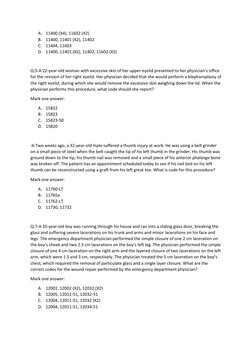 A. 11400 (X4), 11602 (X2) 
B. 11400, 11401 (X2), 11402 
C. 11404, 11603 
D. 11400, 11401 (X2), 11402, 11602 (X2) 
 
Q:5-A 22-