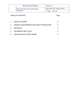Steel Beam Installation Method Statement | PDF | Welding | Construction