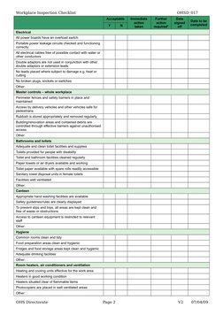 Ohs Checklist.pdf Workplace Safety Inspection Checklist | PDF | Dangerous Goods ...