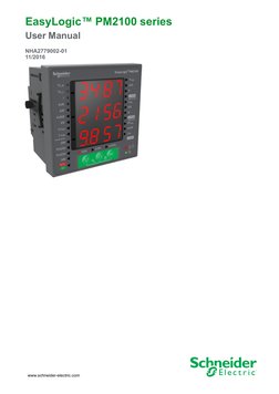 EasyLogic™PM2100 series
User Manual
NHA2779002-01
11/2016
www.schneider-electric.com
