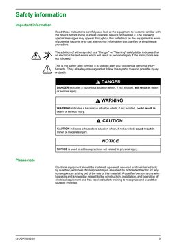 Safety information
Important information
Read these instructions carefully and look at the equipment to become familiar with