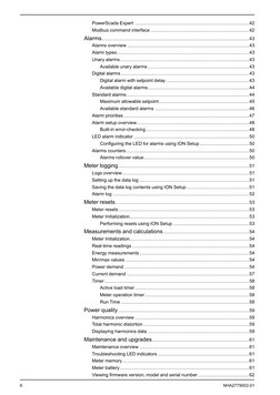 PowerScada Expert .................................................................................42
Modbus command interfac