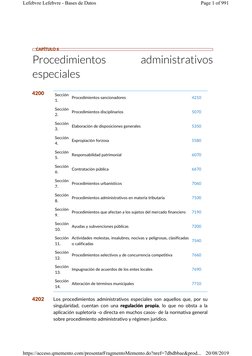 CAPÍTULO 6
Sección 
1. 
Procedimientos sancionadores 
4210
Sección 
2. 
Procedimientos disciplinarios 
5070
Sección 
3. 
Elab