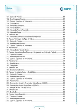Custos 
 
Controle e Planejamento da Produção 
4 
 
 
Versão 1.0 
13.1. Objetivo do Processo ............................