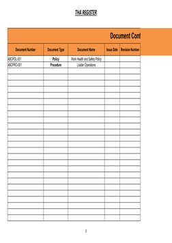 Document Control Register Template | PDF | Occupational Safety And ...