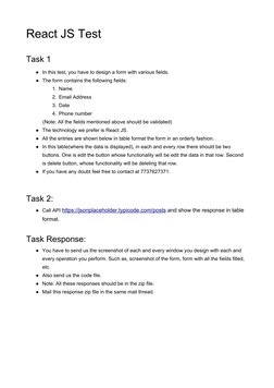 React JS Form and API Test | PDF | Computers