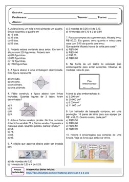 Matemática Séries Iniciais:       
http://desafiosmate.com.br/material-professor-4-e-5-ano  (http://desafiosmate.com.br/mater