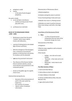  
polyphonic rondel 
 
motets  
- 
in the style of early liturgical 
polyphony. 
 
His works include:  
1. Le Jeu de Robin