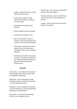  
At age 7, he gained access to a church 
organ and started to play. 
 
 
Under Zachau, organist of Halle 
cathedral, he