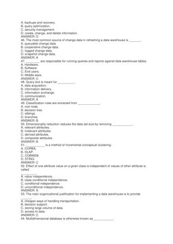 Data Warehouse MCQs and Answers PDF | PDF | Data Warehouse | Metadata
