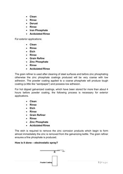 7 | P a g e  
 
 Clean 
 Rinse 
 Derust 
 Rinse 
 Iron Phosphate 
 Acidulated Rinse 
For exterior applications: 
 Clea