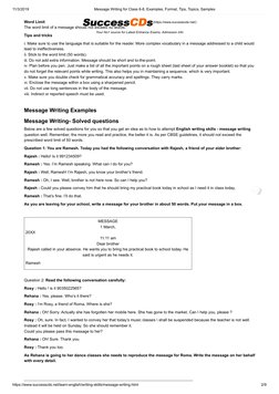 11/3/2019
Message Writing for Class 6-8, Examples, Format, Tips, Topics, Samples
https://www.successcds.net/learn-english/wri