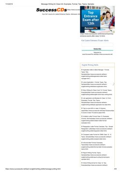 11/3/2019
Message Writing for Class 6-8, Examples, Format, Tips, Topics, Samples
https://www.successcds.net/learn-english/wri