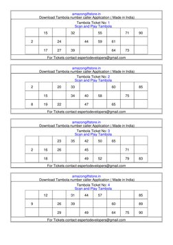 amazongiftstore.in
 Download Tambola number caller Application ( Made in India)
Tambola Ticket No: 1
Scan and Play Ta