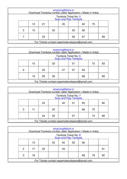 amazongiftstore.in
 Download Tambola number caller Application ( Made in India)
Tambola Ticket No: 5
Scan and Play Ta
