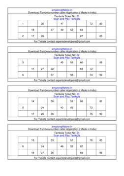 amazongiftstore.in
 Download Tambola number caller Application ( Made in India)
Tambola Ticket No: 21
Scan and Play T