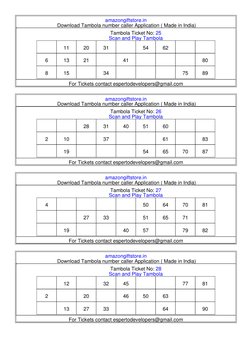 amazongiftstore.in
 Download Tambola number caller Application ( Made in India)
Tambola Ticket No: 25
Scan and Play T