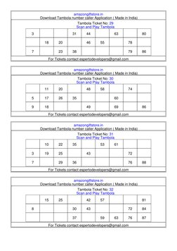 amazongiftstore.in
 Download Tambola number caller Application ( Made in India)
Tambola Ticket No: 29
Scan and Play T