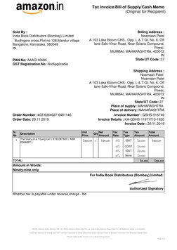 Tax Invoice/Bill of Supply/Cash Memo
(Original for Recipient)
*ASSPL-Amazon Seller Services Pvt. Ltd., ARIPL-Amazon Retail