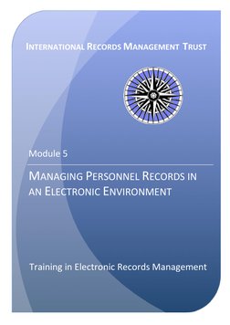INTERNATIONAL RECORDS MANAGEMENT TRUST 
 
 
 
 
 
 
 
 
 
 
 
 
 
 
 
 
 
 
 
 
Module 5 
MANAGING PERSONNEL RECORDS IN