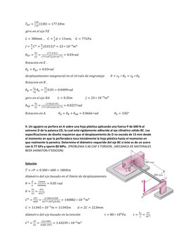 𝑇𝐸𝐹=
150
110 (130) = 177.3𝑁𝑚  
𝑔𝑖𝑟𝑜 𝑒𝑛 𝑒𝑙 𝑒𝑗𝑒 𝐹𝐸  
𝐿= 300𝑚𝑚  ,    𝐶=
1
2 𝑑= 11𝑚𝑚,     𝐺= 77𝐺𝑃𝑎  