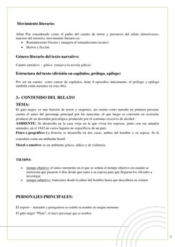 5 
 
 Movimiento literario:  
 
Allan Poe considerado como el padre del cuento de terror y precursor del relato detectivesco,