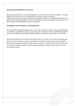 7 
 
REALIDAD QUE PRESENTA EL TEXTO: 
 
Realista porque habla de la vida del protagonista, con sus vicios del alcohol en conj