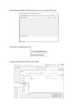3. After Clicking the XMCD, MCD Converter you can see the window of Conveter 
 
 
4. Next click on Add Worksheets Tab. 
 
 
5