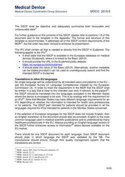 Medical Device 
     
Medical Device Coordination Group Document  
MDCG  2019-9 
 
 
 
 
 
 
5(24) 
 
The SSCP shall be obj