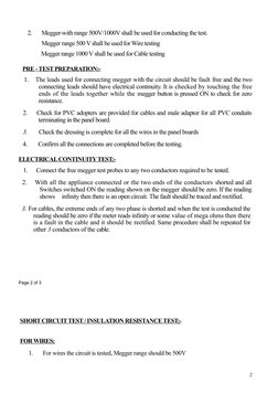Megger Testing Method for Cables | PDF | Electrical Equipment | Equipment
