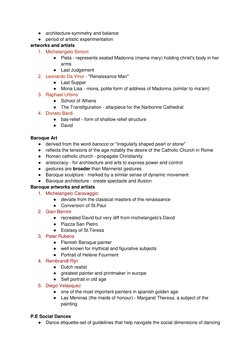 ● architecture-symmetry and balance 
● period of artistic experimentation 
artworks and artists 
1. Michelangelo Simoni 
● Pi