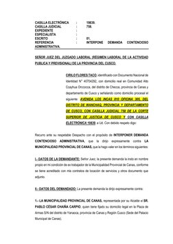 CASILLA ELECTRÓNICA 
: 
19839. 
CASILLA JUDICIAL 
 
: 
758.  
EXPEDIENTE  
 
: 
ESPECIALISTA 
 
: 
 
ESCRITO 
 
 
: 
01. 
REF