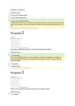 Linkedin se condisera: 
Seleccione una: 
a. Una red social personal 
b. Una red social genérica 
c. Una red social profesiona