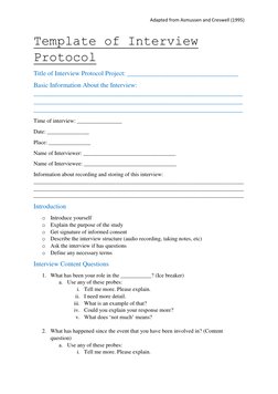Qualitative Interview Protocol Template | PDF | Interview