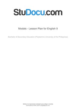 Grade 9 Modals Lesson Plan | PDF | Verb | Grammar