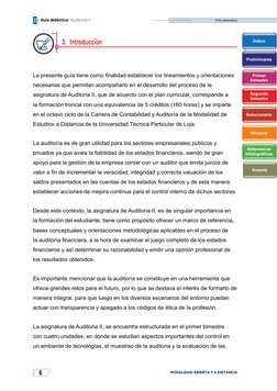 6
MODALIDAD ABIERTA Y A DISTANCIA
Guía didáctica: Auditoría II
PRELIMINARES
3.	 Introducción
La presente guía tiene como fina