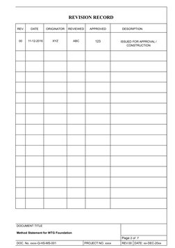 WTG Foundation Construction Method Statement | PDF | Concrete ...