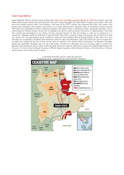 Union Troops Build Up: 
 
Major Myanmar Warriors Reinforcement in Shan State. http://www.irrawaddy.org/article.php?art_id=166