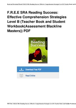 (http://pdfcloude.us/ebook.php?asin=0076184781)Read and Download Ebook F.R.E.E SRA Reading Success: Effective Comprehension