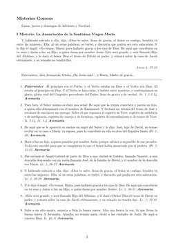 Misterios Gozosos
Lunes, jueves y domingos de Adviento y Navidad.
I Misterio: La Anunciación de la Santísima Virgen María
Y h