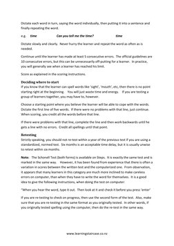 Schonell Spelling Test Instructions | PDF