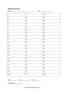 Schonell Spelling Test Instructions | PDF