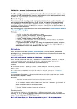 SAP HCM – Manual de Customização SPRO
Ao definir os subgrupos de empregados, ter em consideração o efeito destes sobre as áre