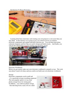 Introduction To Basic Electronics 
 
 
 
 
 
 
 
 
 
 
 
 
 
 
 
Learning about basic electronics and creating your own proje